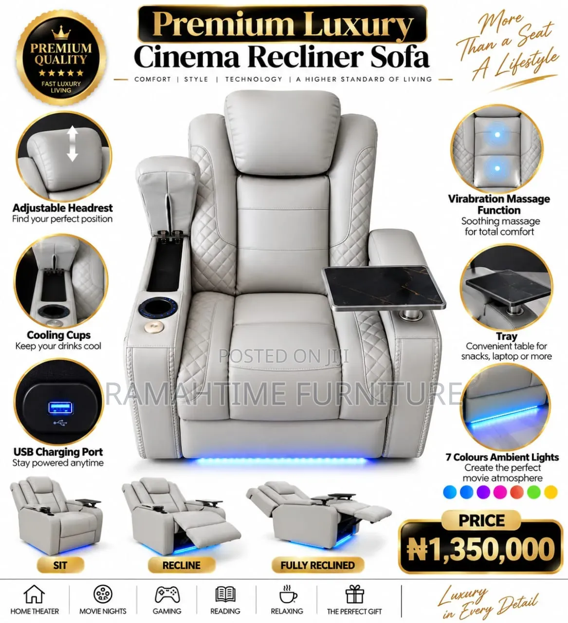 Home Theater Cinema Recliner Chair