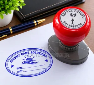 Blue Oval Company Stamp for Office, Business & Document Use