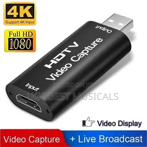 HDMI to USB Video Capture Card — Plug and Play Audio/Video Grabber