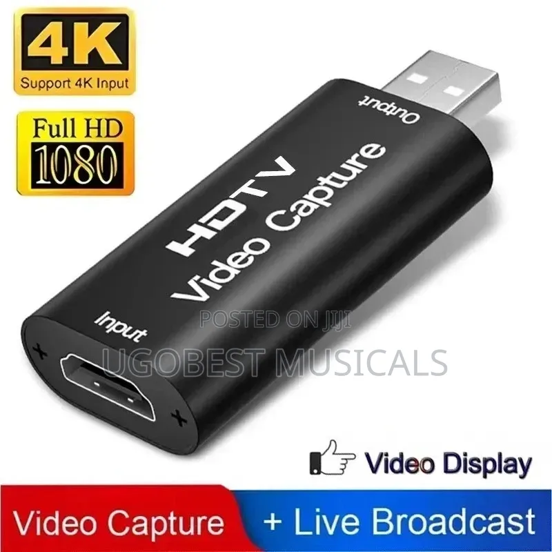 HDMI to USB Video Capture Card — Plug and Play Audio/Video Grabber