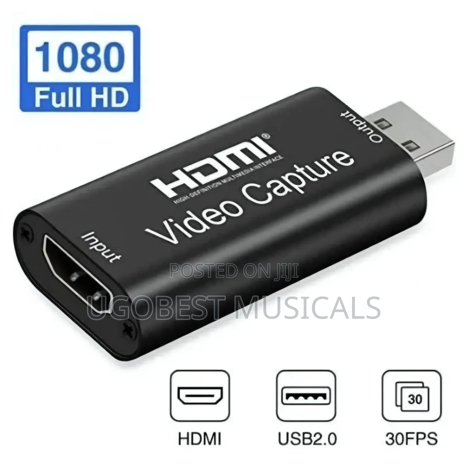 HDMI to USB Video Capture Card — Plug and Play Audio/Video Grabber