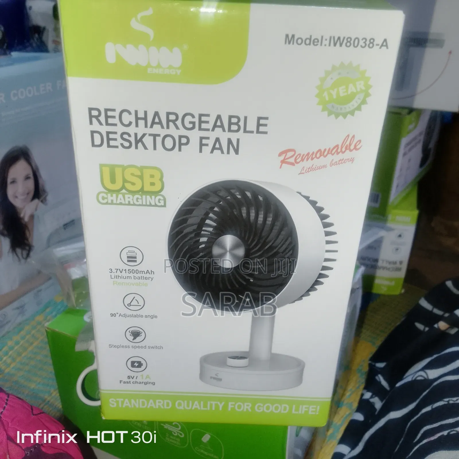 Rechargeable DeskTop Fan