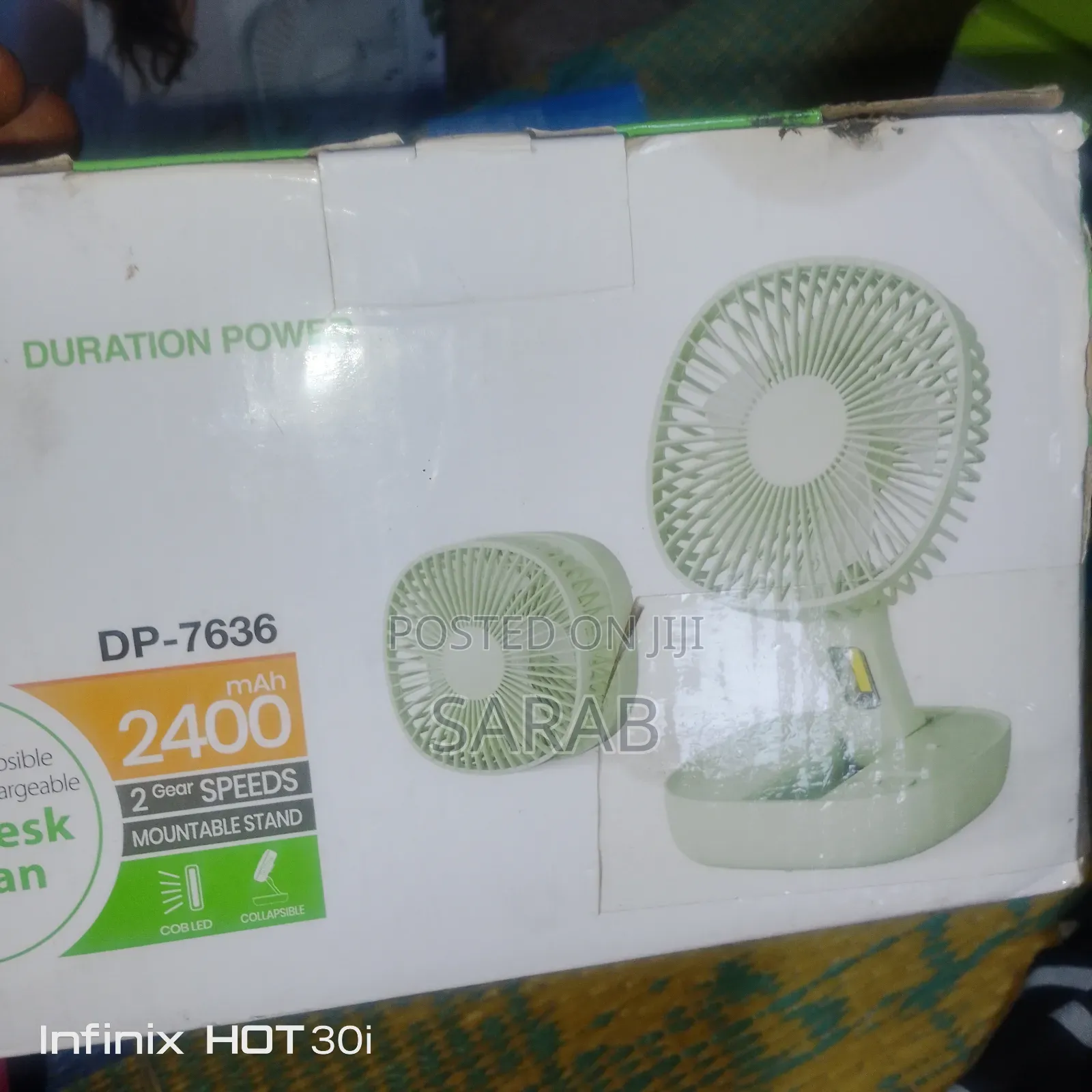Collapsible Rechargeable Desk Fan