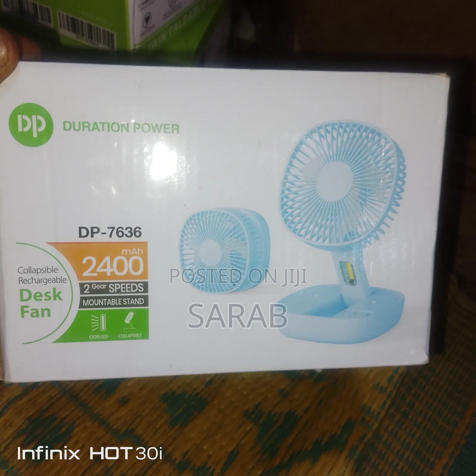 Collapsible Rechargeable Desk Fan