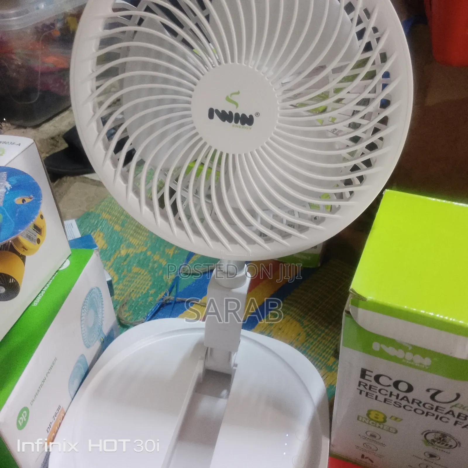 8 Inches Eco Rechargeable Telescopic Fan