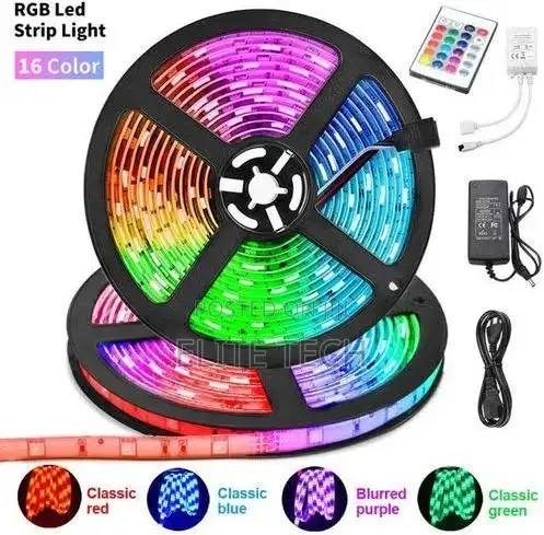 Multicolor RGB LED Strip Light Set (Complete Kit + Power Adapter)