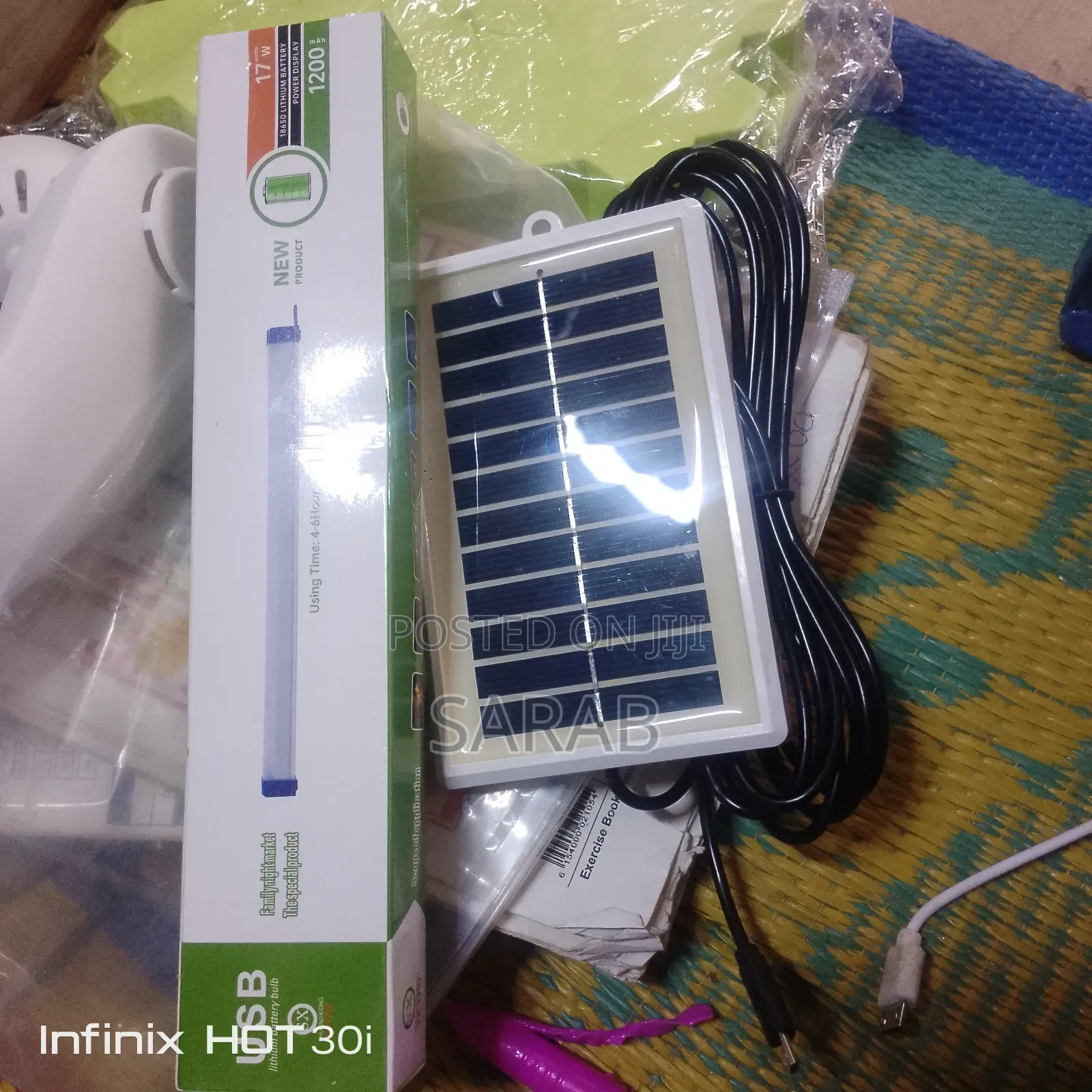 USB Lithium Battery Bulb With Solar Panel