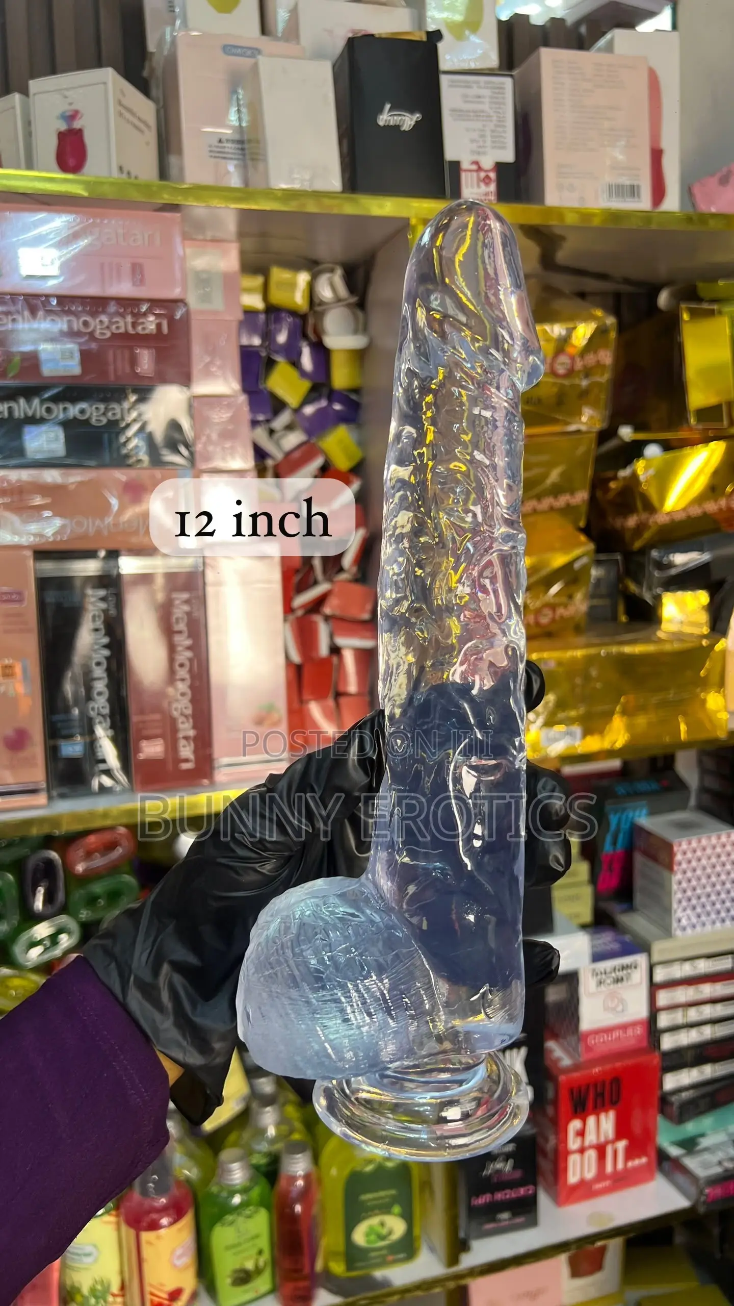 Transparent 12inches Silicon Mount Dildo