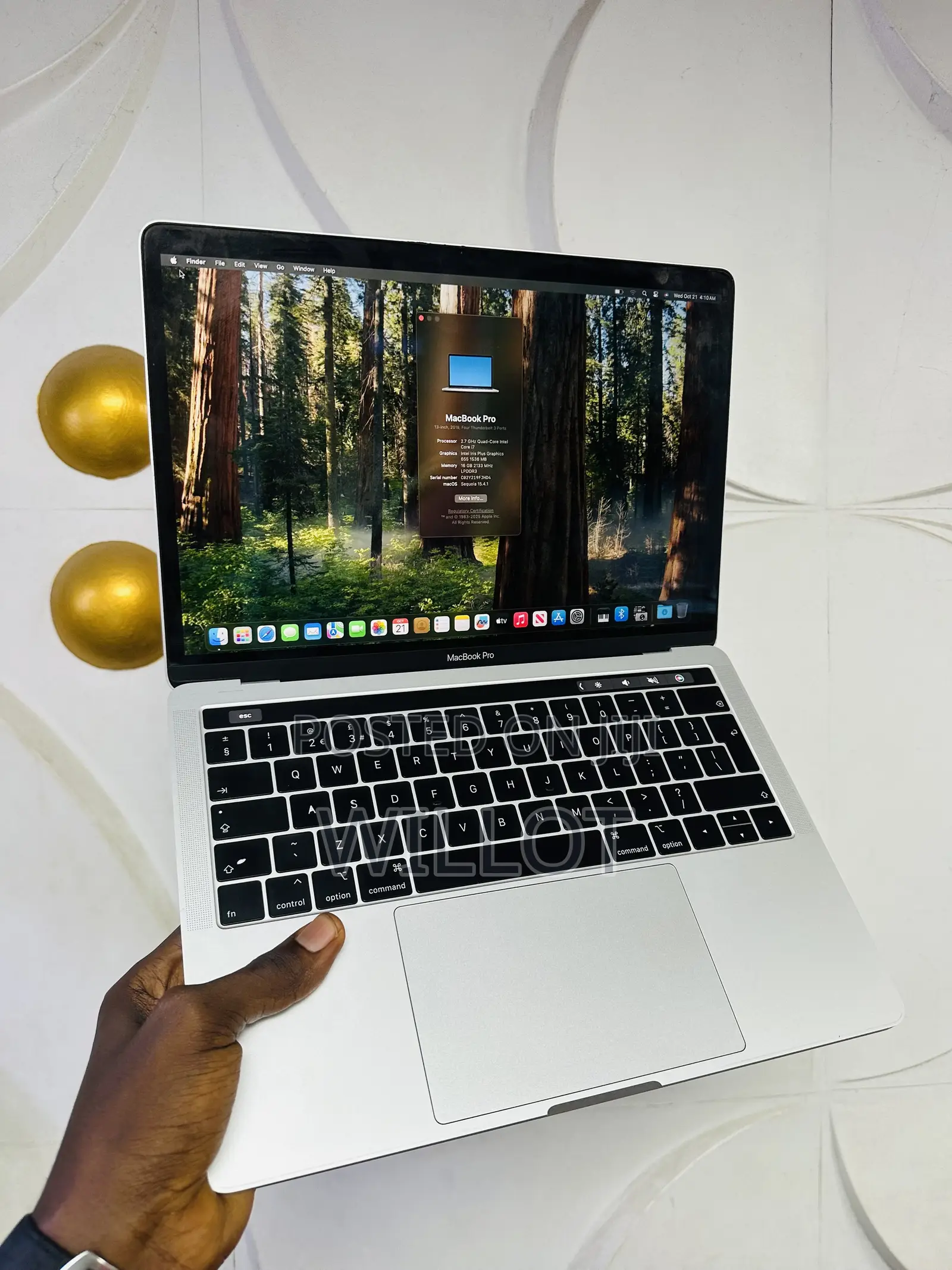 Laptop Apple MacBook Pro 2018 16GB Intel Core i7 SSD 256GB