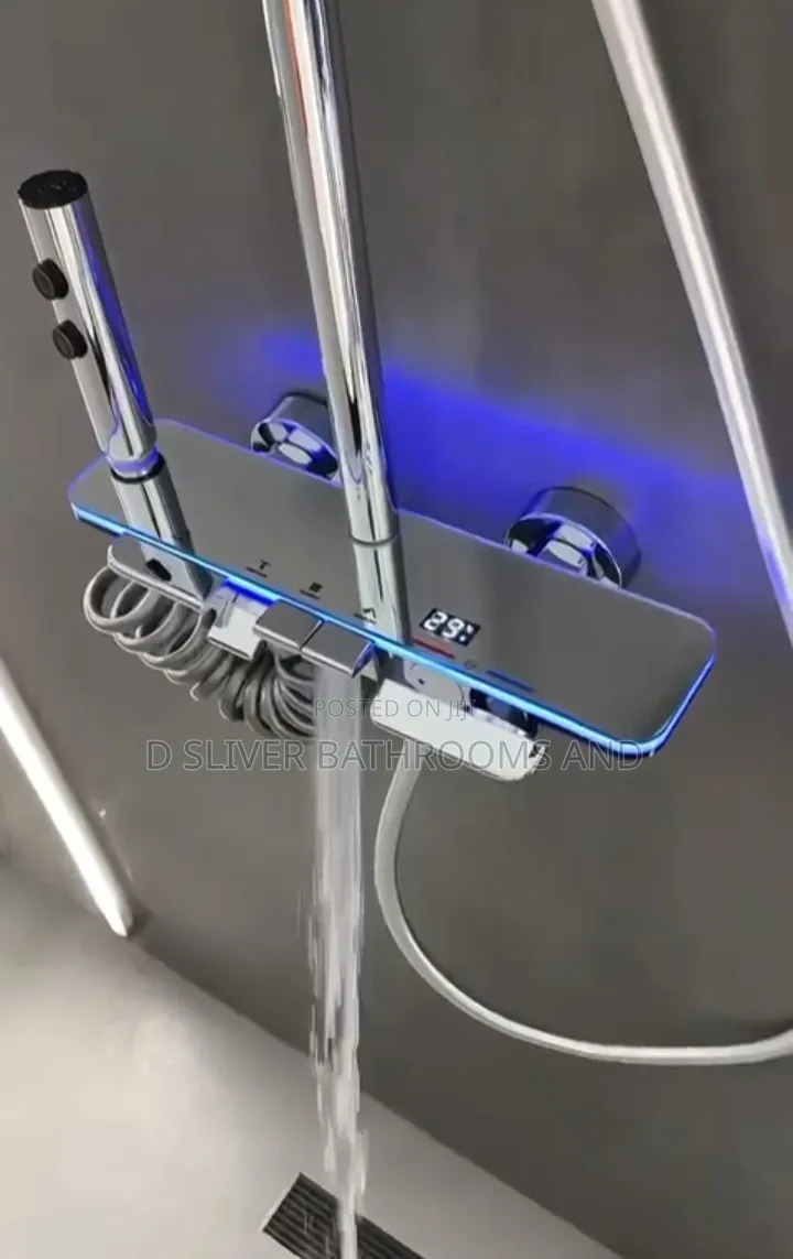 Luxury Digital Thermostatic Shower Panel With Hand Rose