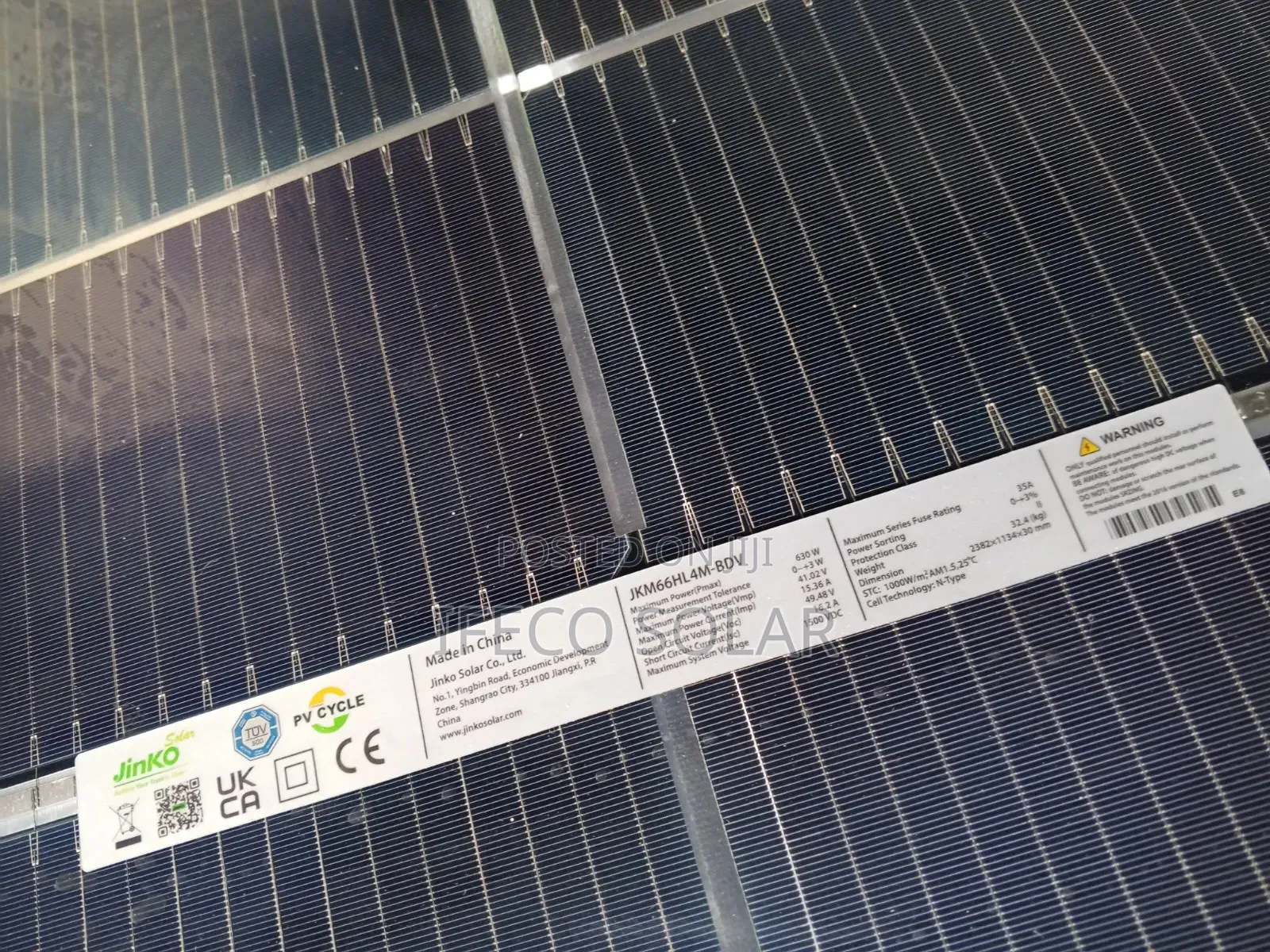 Jinko 630w Solar Panels