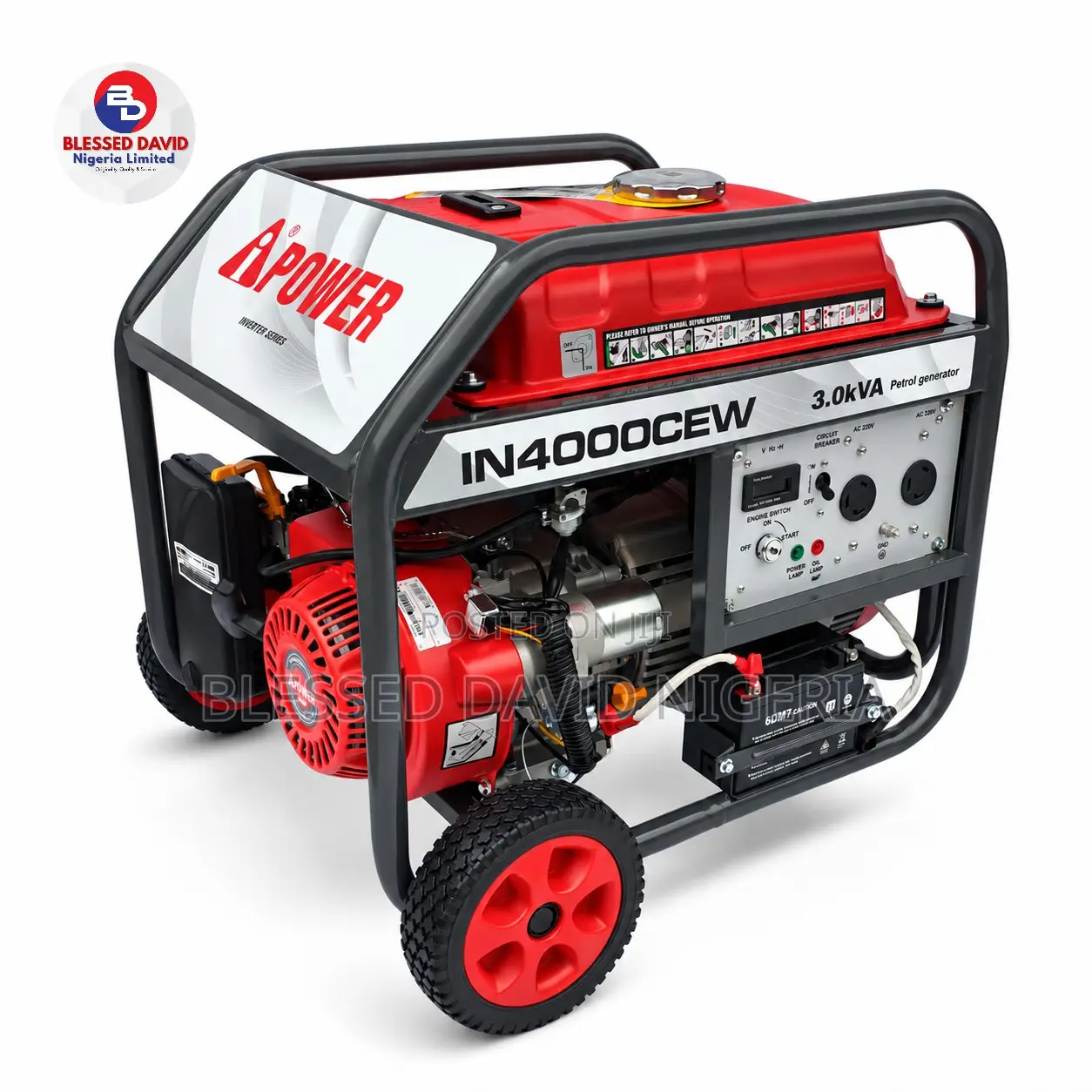 iPower IN4000CEW 3.0Kva Key Start Petrol Generator, 100% Copper