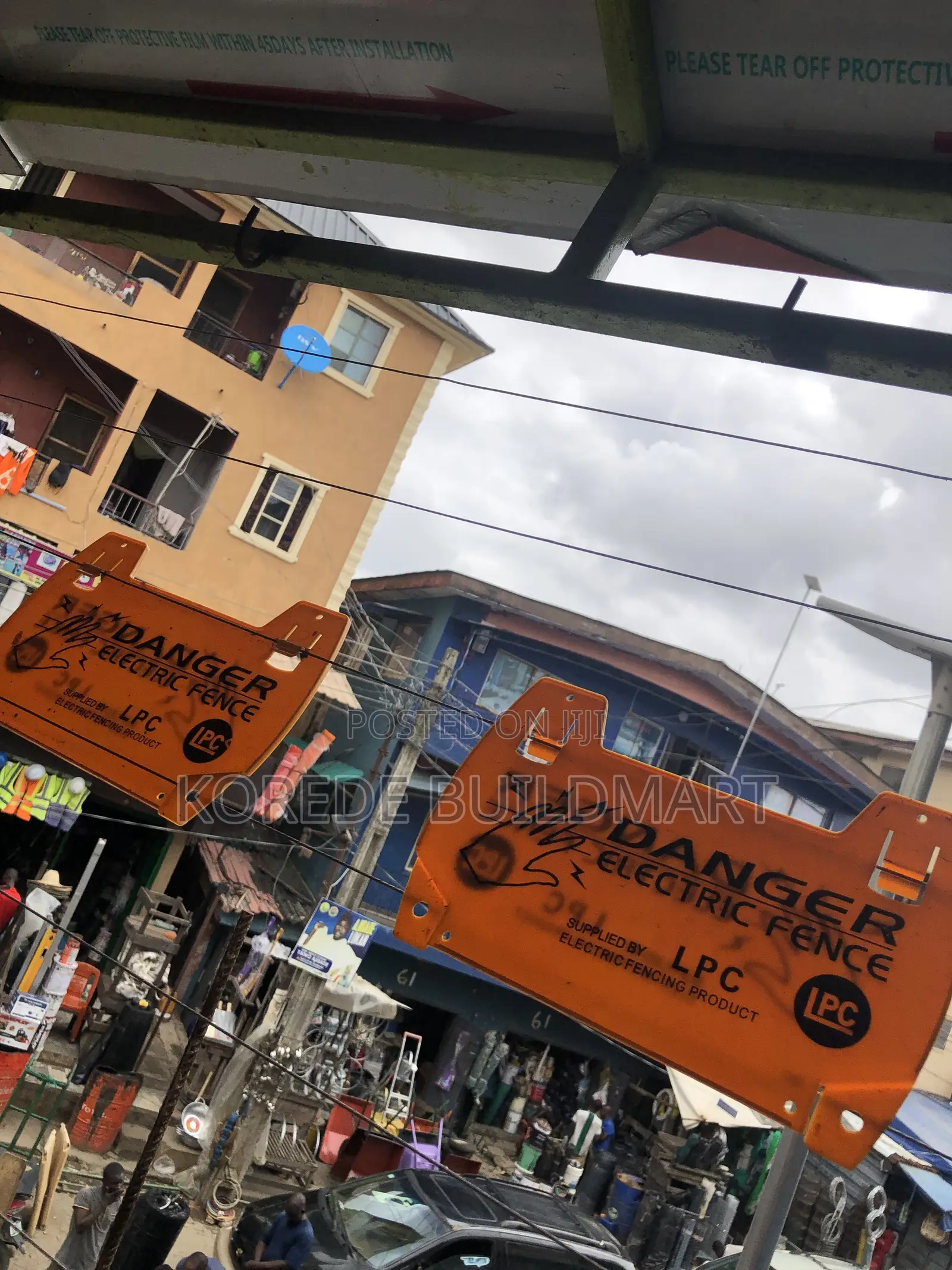 High-Visibility Electric Fence Danger Warning Sign