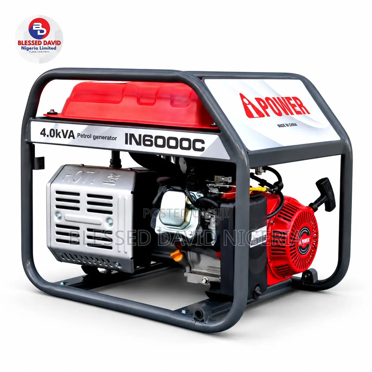 iPower IN6000C 4.0Kva Key Start Petrol Generator, 100% Copper