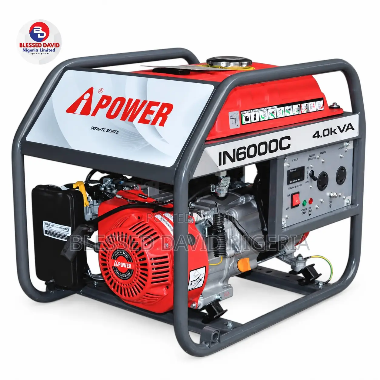 iPower IN6000C 4.0Kva Key Start Petrol Generator, 100% Copper