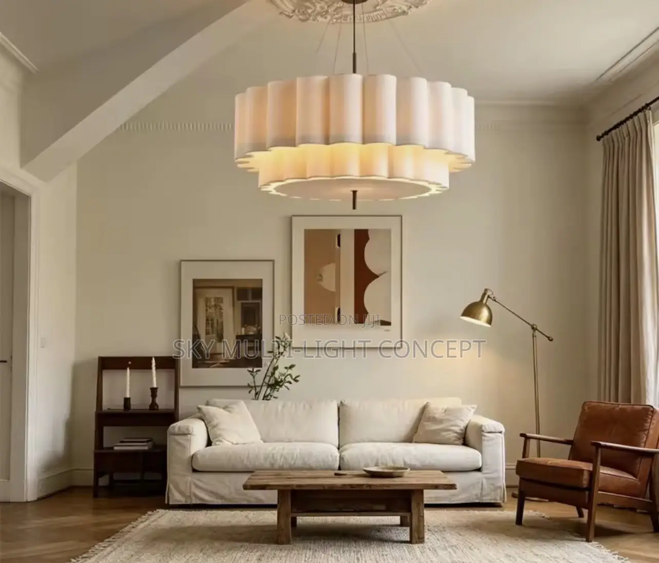 Modern Retro Fabric Pendant Chandelier