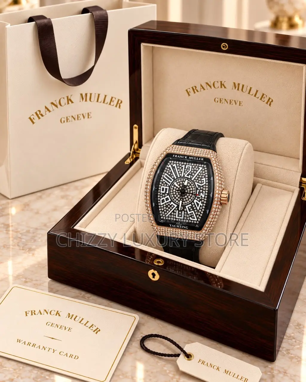 Franck Muller Quality Men Genuine Leather Wristwatch