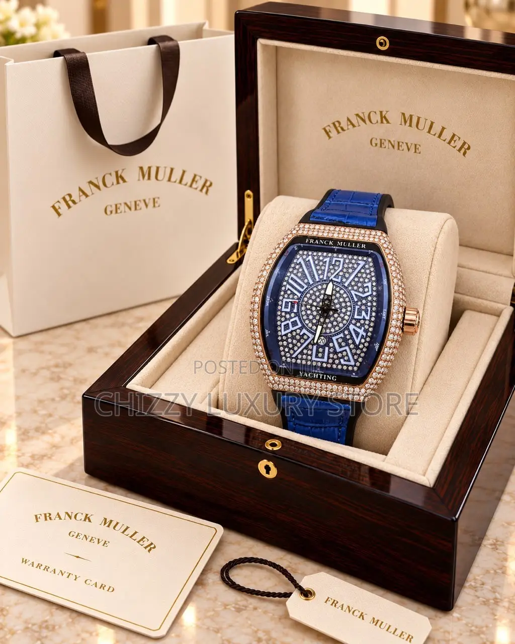 Franck Muller Quality Men Genuine Leather Wristwatch