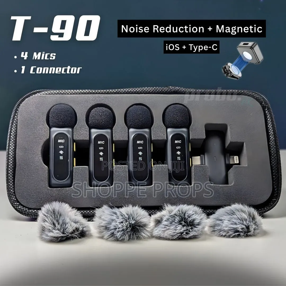 T90 4-in-1 Magnetic Wireless Mic for Mobile Phone