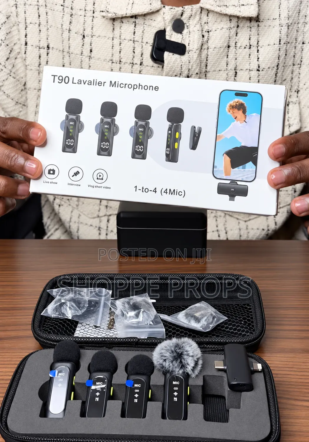 T90 4-in-1 Magnetic Wireless Mic for Mobile Phone