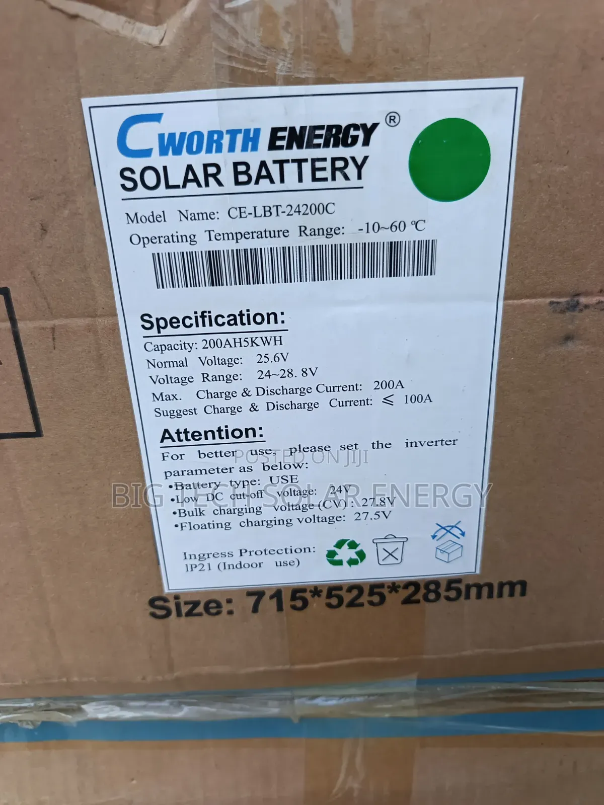 5kwh 24v Cworth Energy Lithium Ion Battery