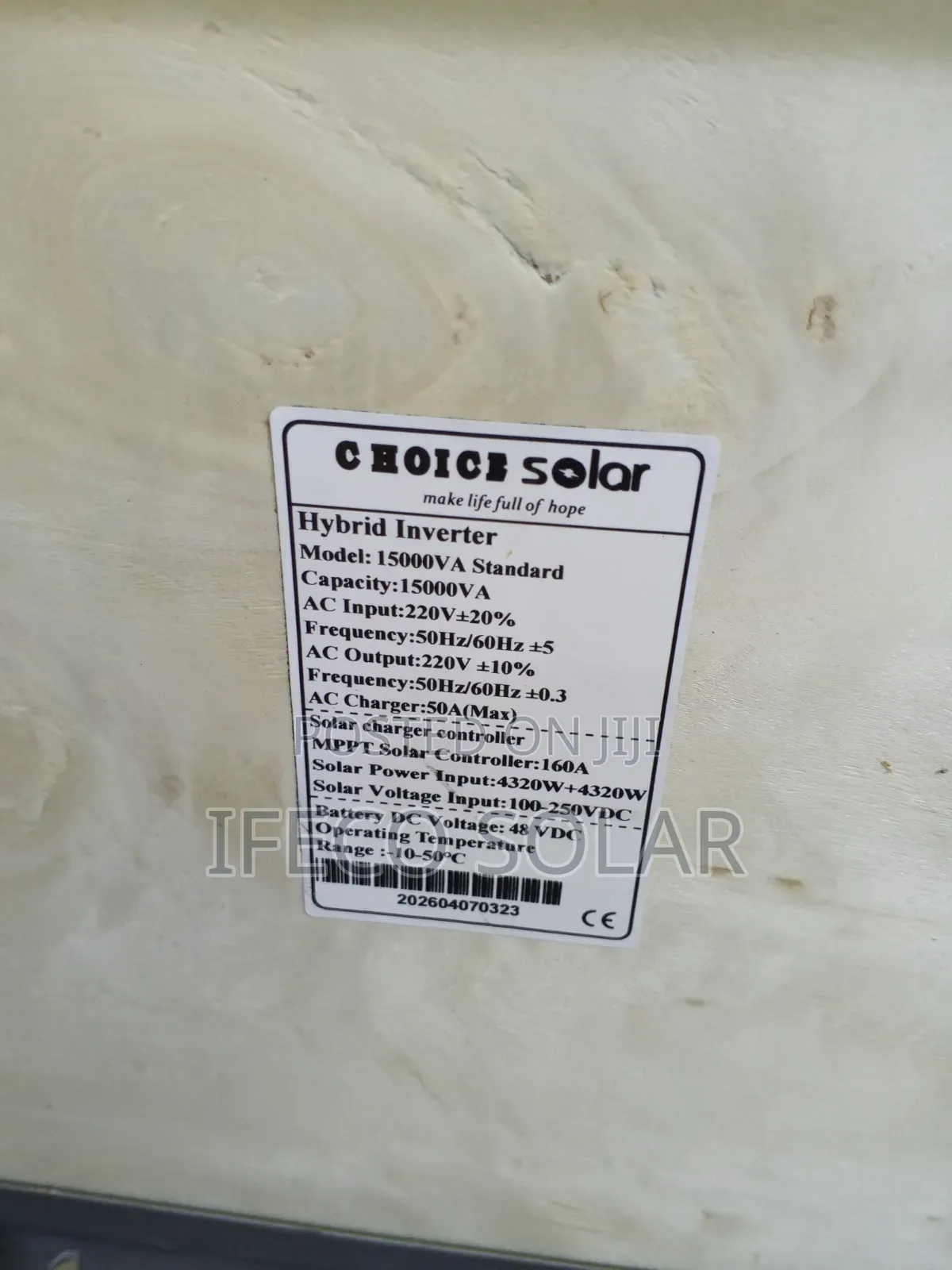 Choice Solar 15kva Hybrid Solar Inverter