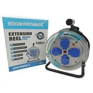 Edon Promax EPM 25m Industrial Extension Cable Reel - 4 Outlets