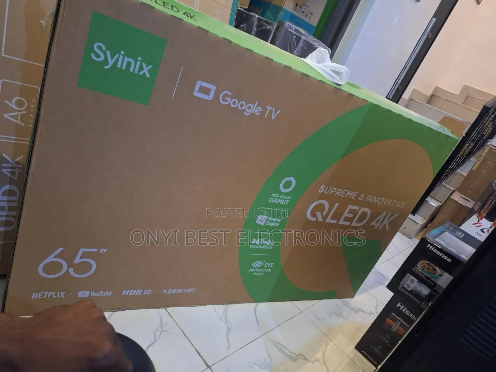 Syinix 65 Inch QLED 4K Google TV Quantum Dot Color, Dolby HIFI 65Q61K