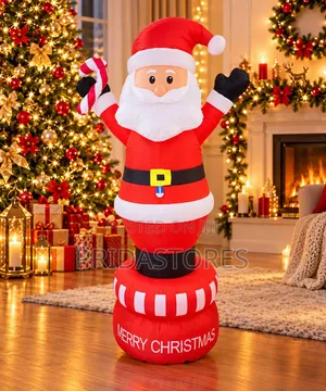 Inflatable Santa Claus Christmas Decoration With Candy Cane