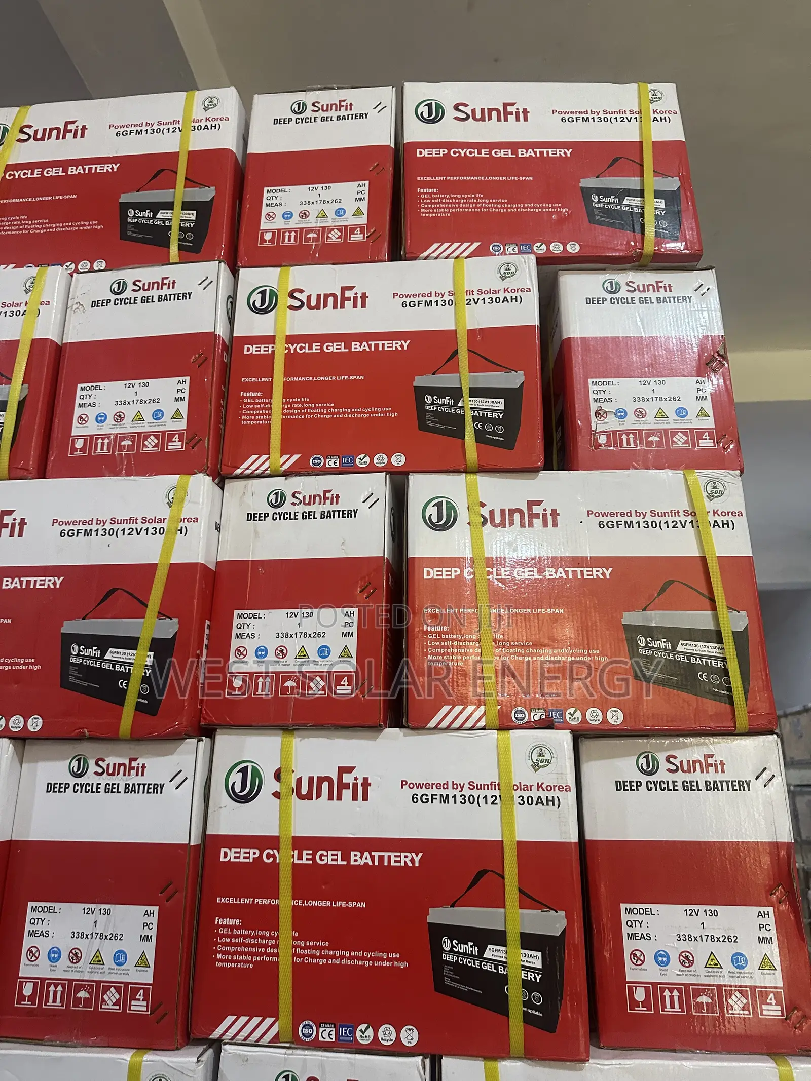 130Ah 12V Sunfit Dry Cell Solar Battery