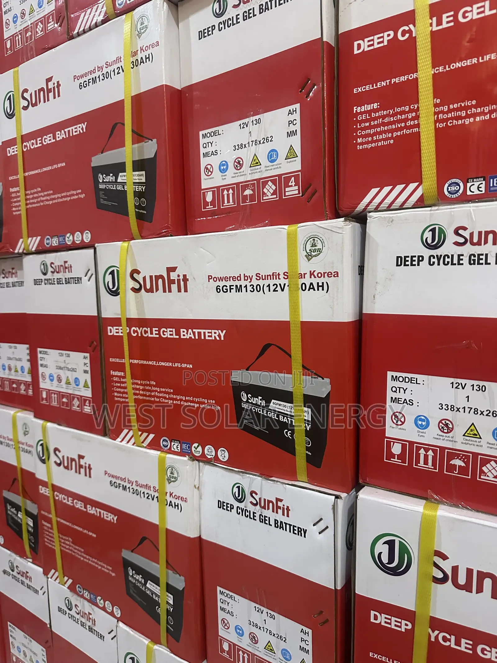130Ah 12V Sunfit Dry Cell Solar Battery