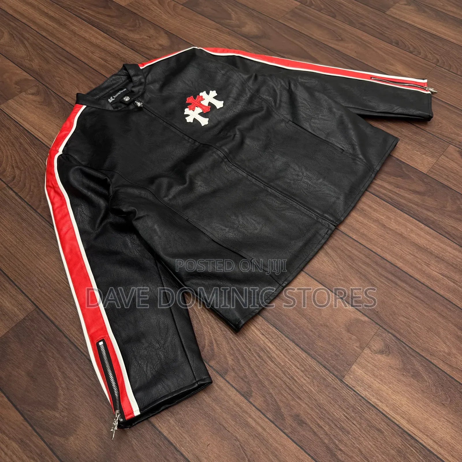 Original Chrome Heart Leather Racing Jacket
