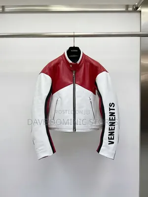 Vetiments Tricolor Leather Racing Jacket
