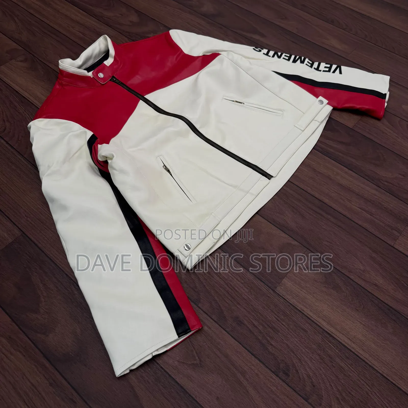 Vetiments Tricolor Leather Racing Jacket