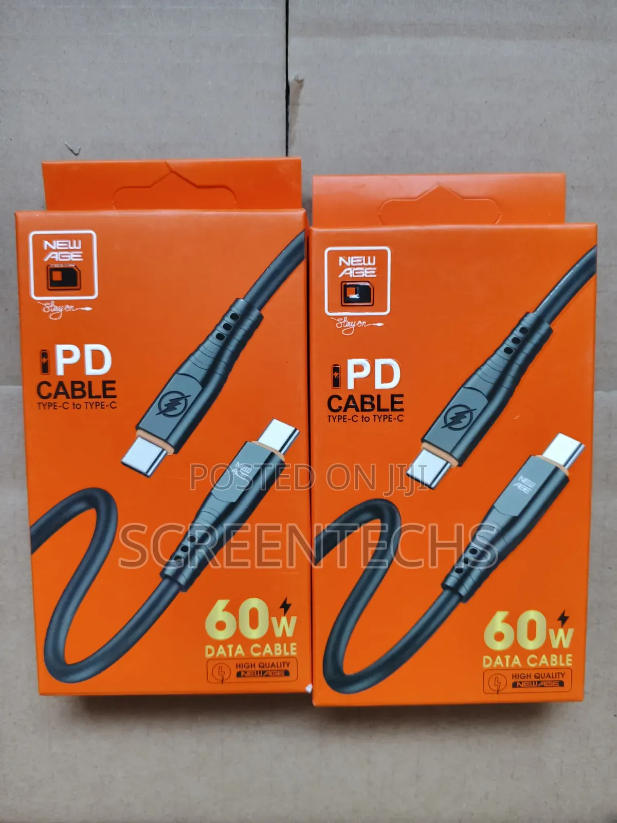 Original New Age 65W USB TYPE-C to TYPE-C Cable for Phones and Laptops