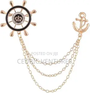 Share This Product Unisex Royal Navy Wind Chain Collar Brooch Pin