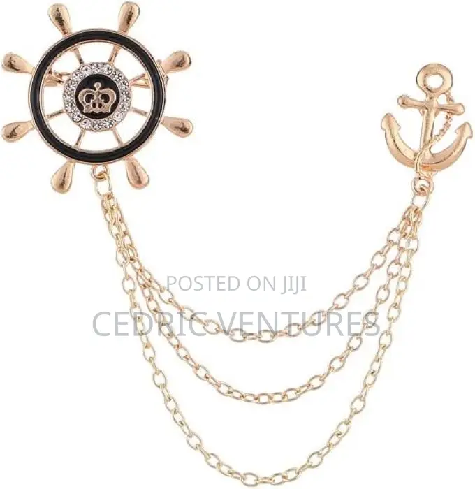 Share This Product Unisex Royal Navy Wind Chain Collar Brooch Pin