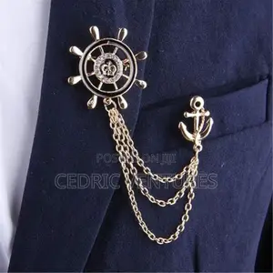 Share This Product Unisex Royal Navy Wind Chain Collar Brooch Pin