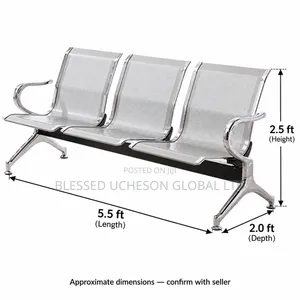 3-Seater Stainless Steel Airport Waiting Chair