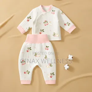 2-Piece Babies Thick Long-Sleeve Top & High Waist Trousers (0-3months)
