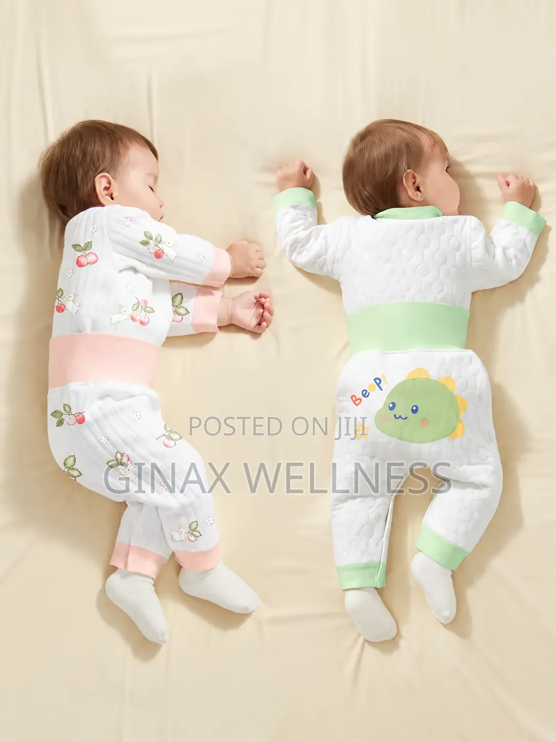 2-Piece Babies Thick Long-Sleeve Top & High Waist Trousers (0-3months)