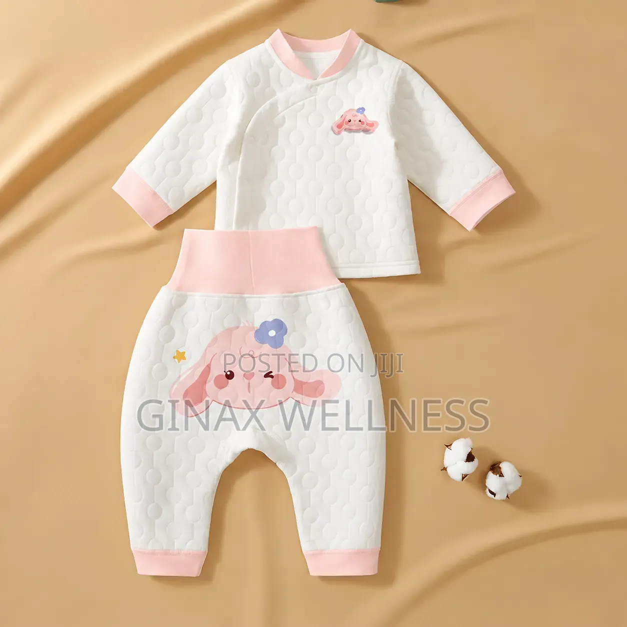 2-Piece Babies Thick Long-Sleeve Top & High Waist Trousers (0-3months)