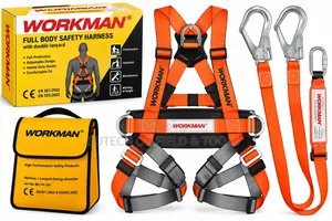 WORKMAN Full Body Safety Harness With Double Lanyard and Safety Hooks