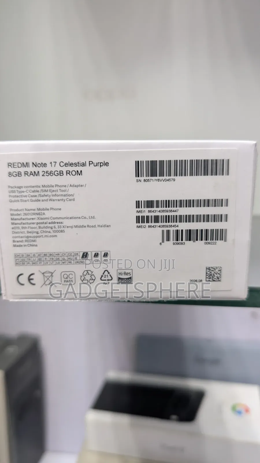 New Xiaomi Redmi Note 17 4G 256 GB Purple