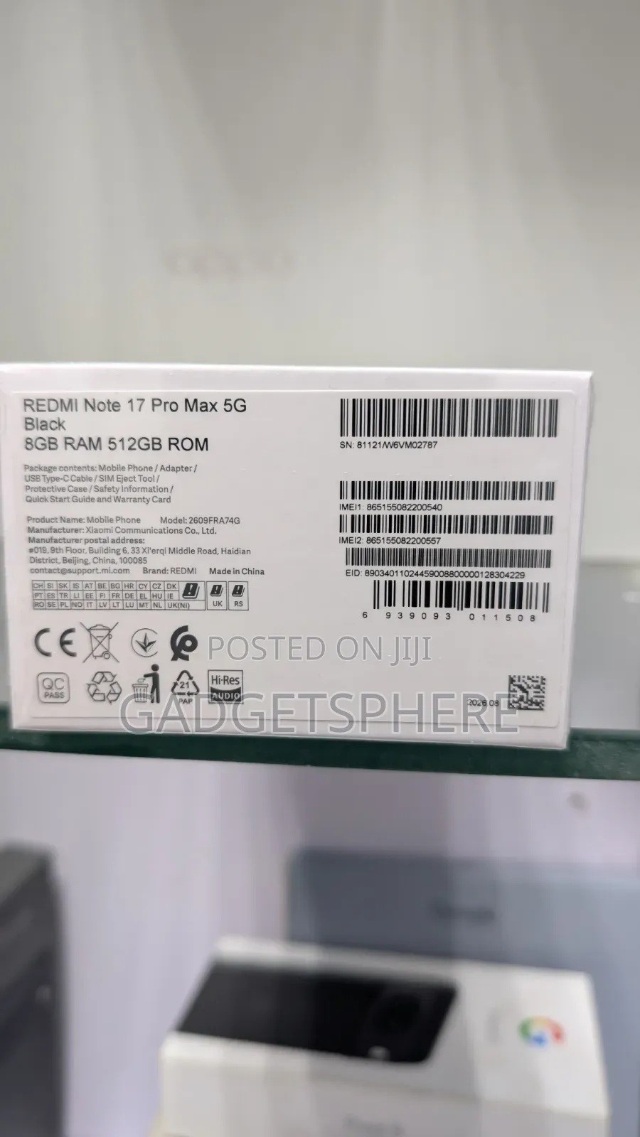 New Xiaomi Redmi Note 17 Pro Max 512 GB Black