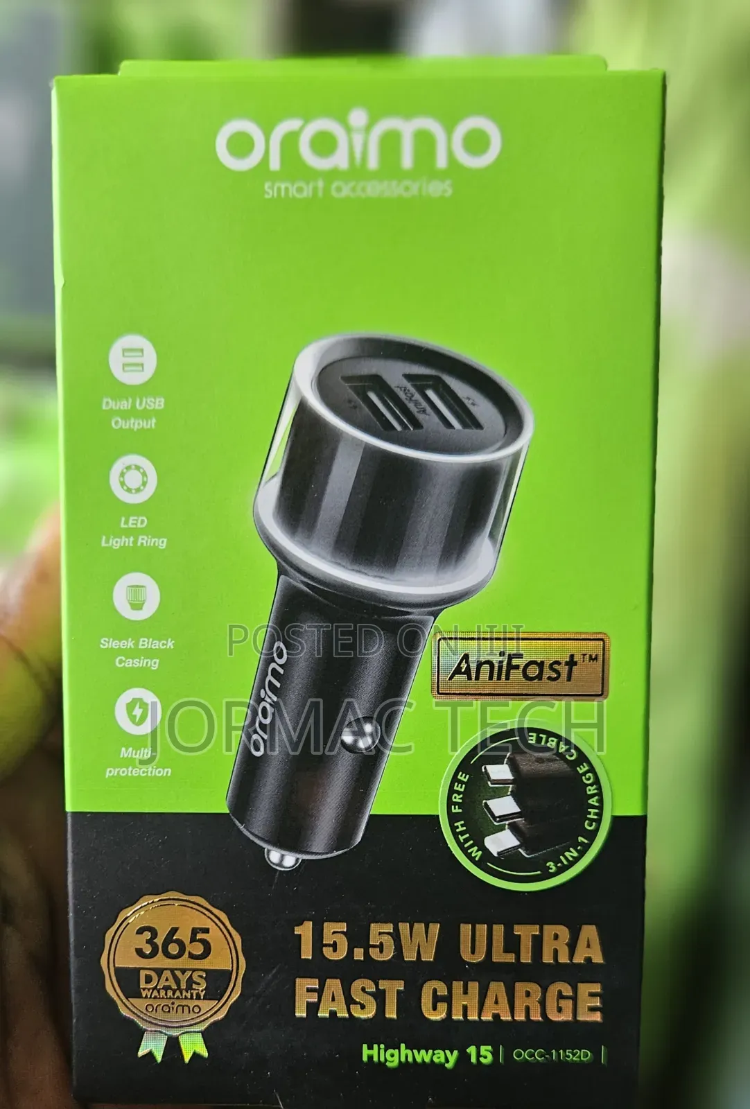Oraimo Car Charger 15.5w Ultra Fast