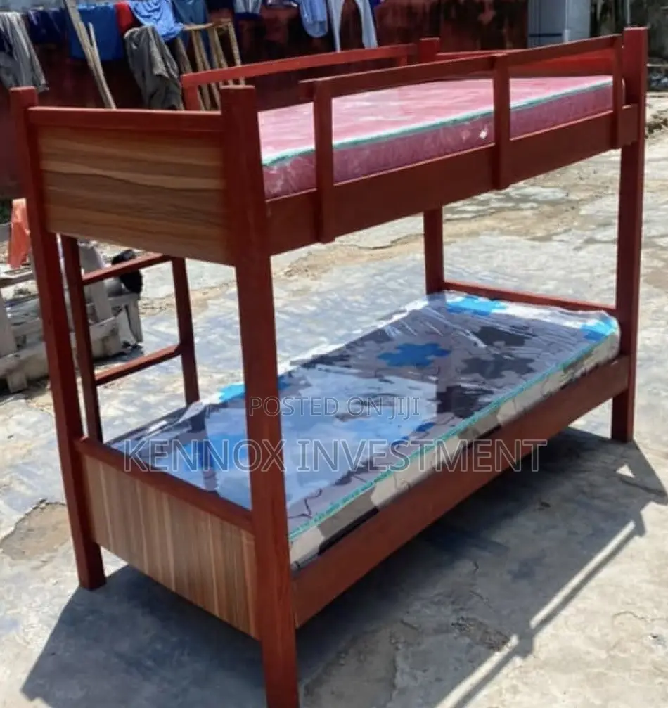 Solid 3ft by 6ft Wooden Bunk. Mattress (35,000)