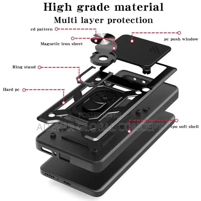 Tecno Camon 30S Pro Sliding Camera Cover Design TPU+PC Phone Pouch