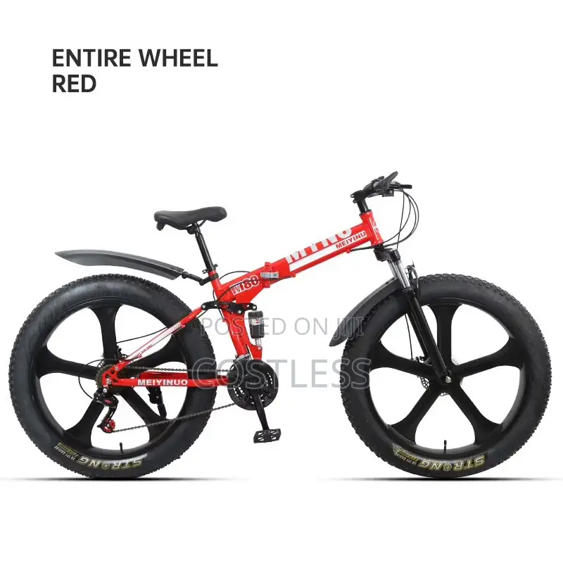 Foldable Fat-Tire Mountain Bicycle Equipped With Alloy Wheels