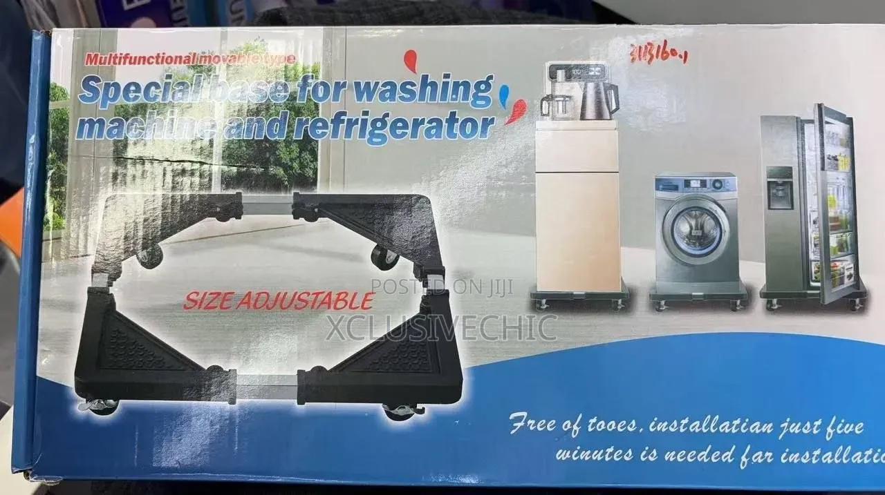 Washing Machine Base Stand With Adjustable Telescopic Mobile Wheels